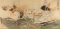 Sino japanischer Krieg der japanischen Marine siegt den Start 1895 Ogata Gekko Ukiyo e